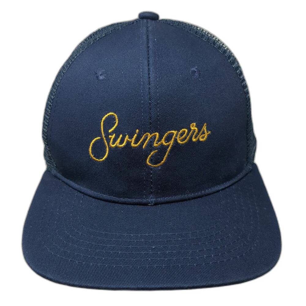 Swingers Trucker Hat Blue One Size Snapback Embroidered Crazy Golf Club London